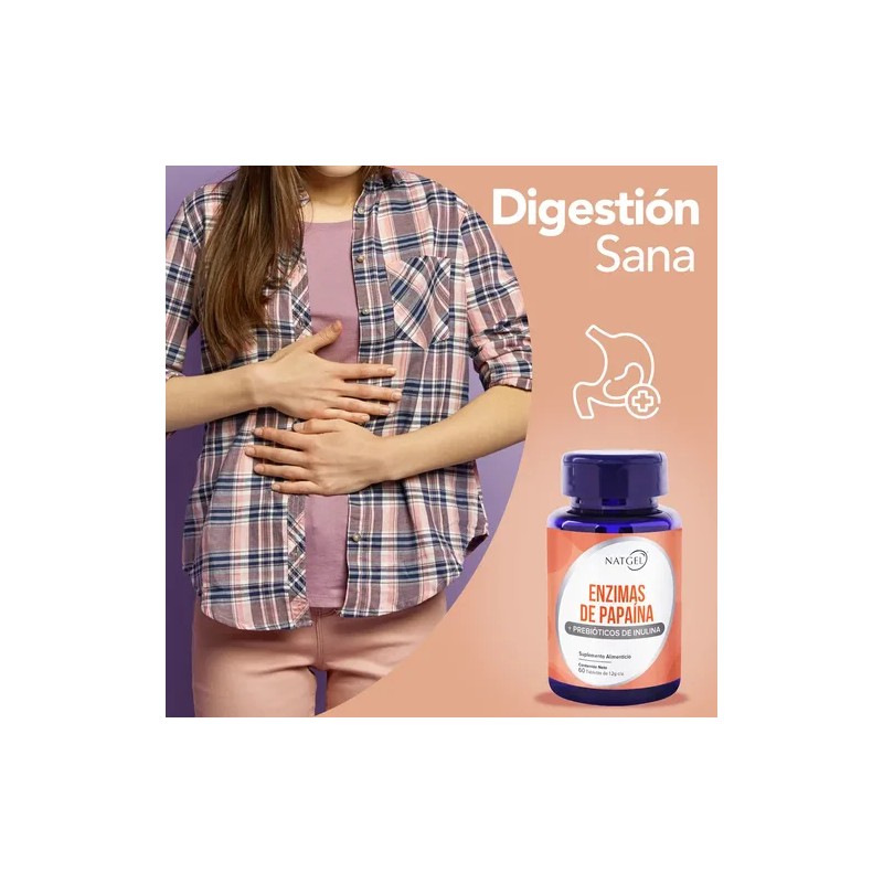 Enzimas De Papaína + Prebioticos | 60 Tabletas 1,200 mg