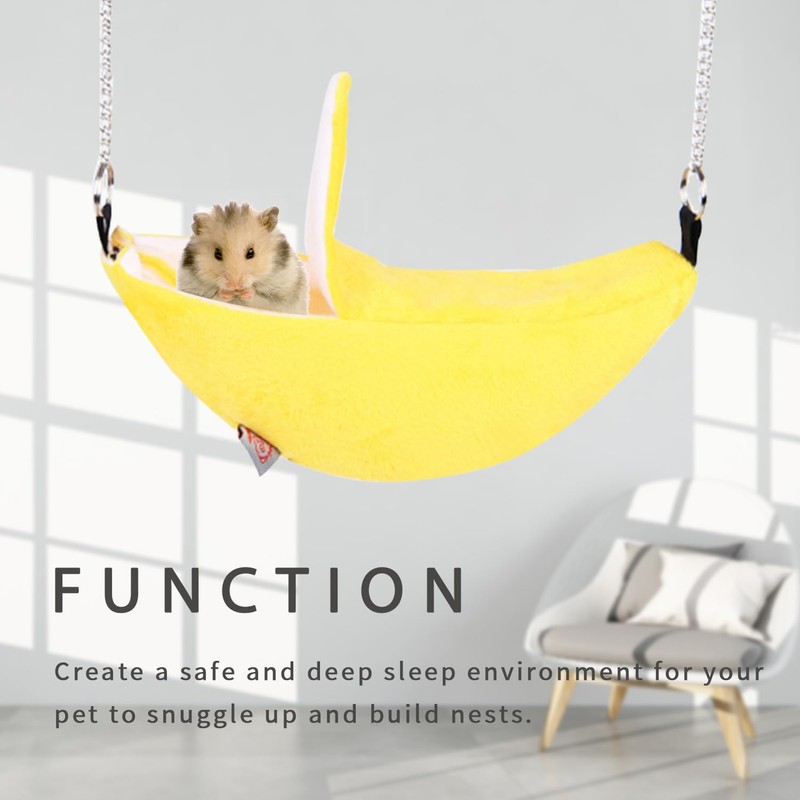 Lcvasvuz 1 Pcs Creative Banana Design Hammock for Hamsters and