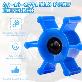 49-16-2771 Impeller and O-Ring Kit Compatible with Milwaukee M18 Transfer Pumps Parts Replaces 49-16-2771 49162771 Upgraded M18 Water Pump Repair Accessories Blue
