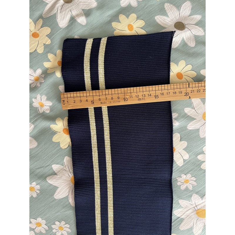 TinaKim Ribbing Fabric for Waistband, Sew Trim Material (Blue +