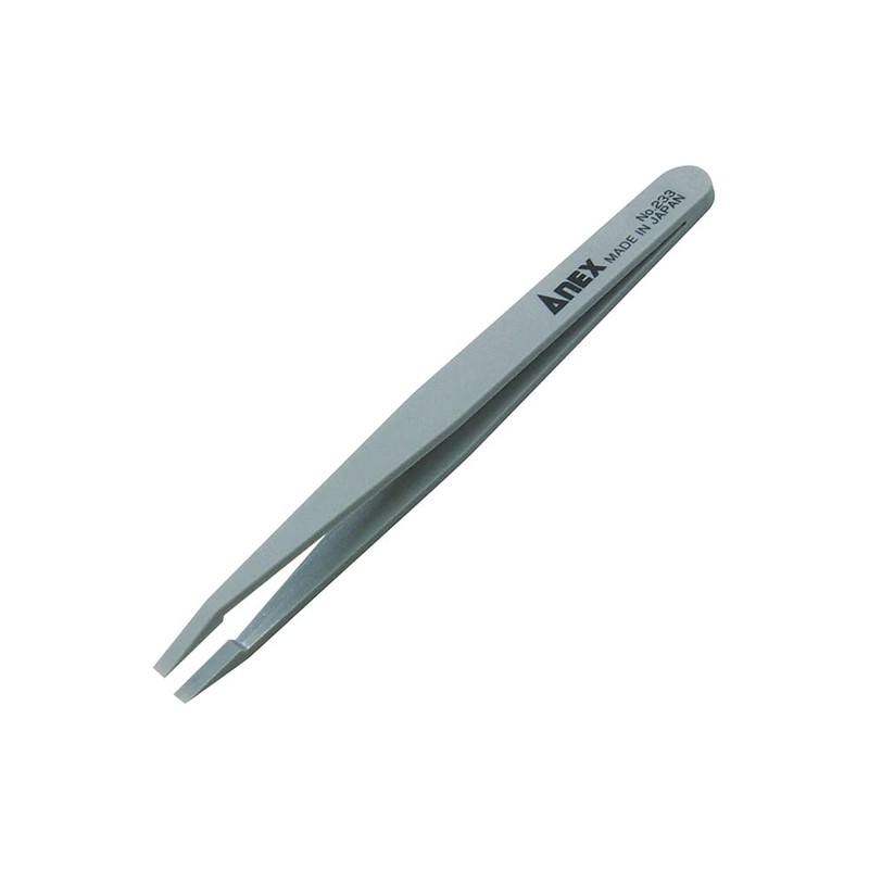 Anex Plastic Tweezers, No.233, Flat Tip, Fine, 4.7 inches (120