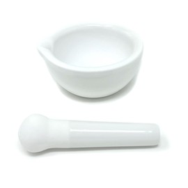 zoomt 2PCS Porcelain Mortar White and Pestle, Diameter 80mm (3.2"),Excellent for Kitchen or Laboratory,Grinds Powdered Chemicals,Ceramic Herb Grinder Pill Crusher Set