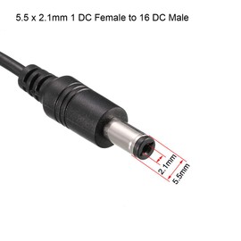 Sourcingmap 1 Female to 16 Male 5.5mm x 2.1mm DC Power Splitter Cable for CCTV Cameras
