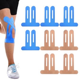 Sports Tape 6 Pcs Knee Tape Pre Cut Kinesiology Tape Waterproof Hyopallergenic Protect The Knee Joint Reduce Damage Provide Support and Relieve Muscle Discomfort,for Running Hiking Riding (Blue)