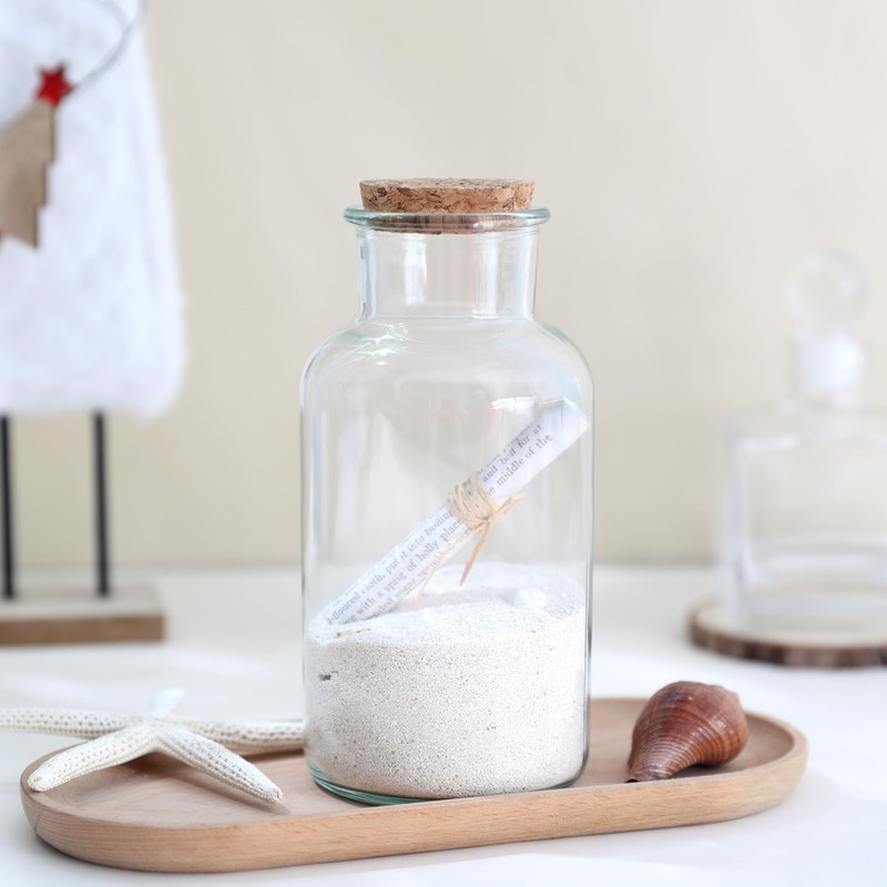 Magic Season Decorative Glass Bottles with Cork Stoppers (16.9 fl