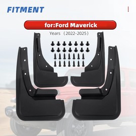 Aurorasters Mud Flaps for Ford Maverick 2025 2024 2023 2022, Mud Flaps for Trucks for Maverick Mudflaps Splash Guards for 2025 Ford Maverick Accessories, No Drilling Mud Guards, Set of 4