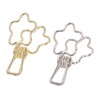100pcs Binder Clips Gold Silver Flower Shape Metal Hollowed Long