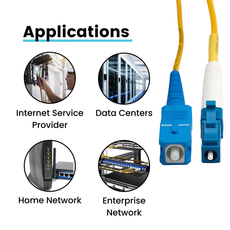trueCABLE LC to SC OS2 Fiber Patch Cable, 2m (6.56ft),