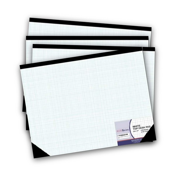 AUKSales TOP Sturdy Graph Desk Pad (Pack of 4), 22"x17",
