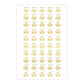 ARK Creation 50 Wedding Meal Stickers for Place Cards - Place Card Menu Choices - Wedding Meal Choice Stickers (Gold, Pasta)