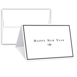 "Happy New Year" Greeting Cards & Envelopes - 25 Per Pack (A7-5 x 7)