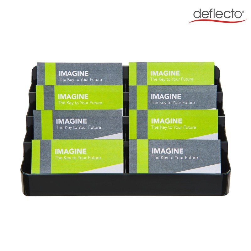 Deflecto 4 Tier 8 Pocket Landscape Business Card Holder Black