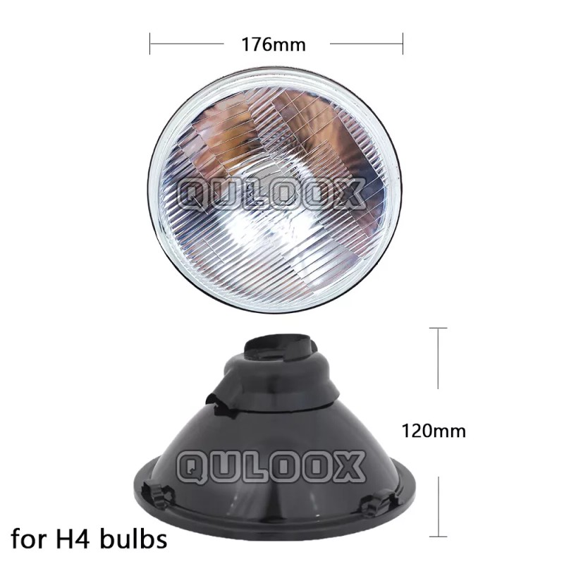 QULOOX Pair 7" Inch Round LED Headlights DRL for Ford