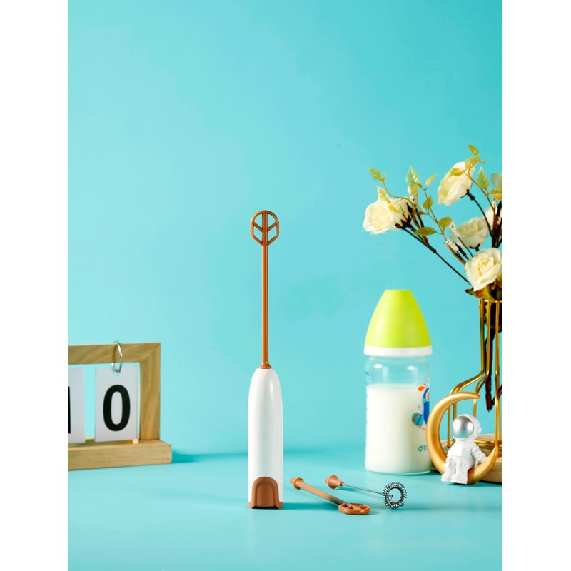 DOOBAANN Handheld Electric Baby Formula Mixer,Handheld Drink Mixer (Off White)