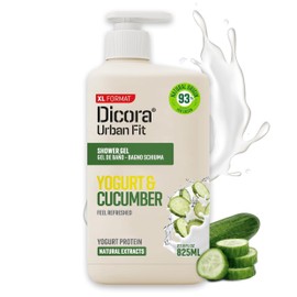 Dicora Urban Fit Shower Gel - Body Wash Women and Men - Refreshing and Hydrating Body Wash with Silky Lather - Protein Yogurt and Cucumber - 27.8 oz