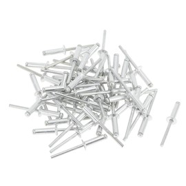 INFINAUTO Open End Large Flange Blind Rivets 4.8mm Grip Diameter 13mm Grip Length 9.5mm Flange Diameter Aluminum Alloy Iron Silver Tone