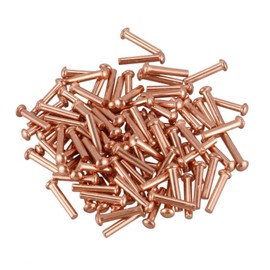 100 Pcs 5/64inch x 25/64inch Round Copper Solid Rivets Fasteners