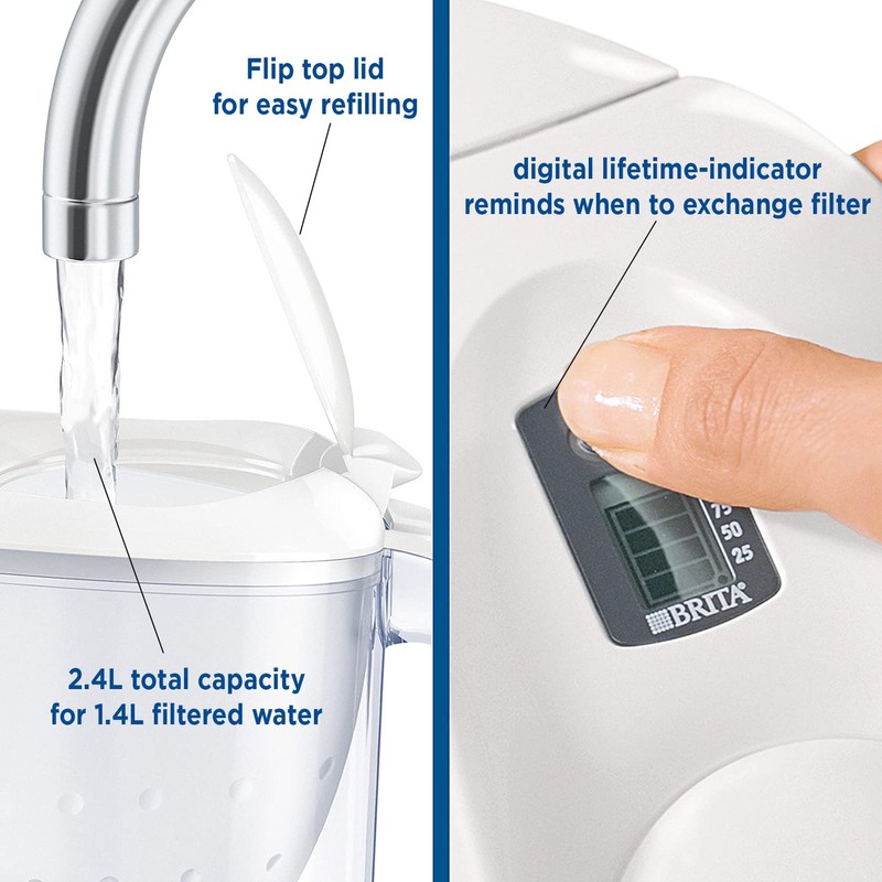 BRITA Marella fridge water filter jug for reduction of chlorine,