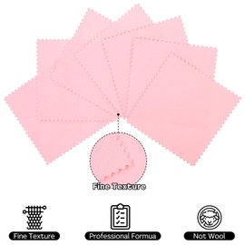 100PCS Jewelry Polishing Cloth, Individually Wrapped, Pink Silver, for Sterling Silver, Gold, Platinum, Watches, Coins