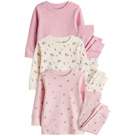 NEXT 3 Pack Floral Pyjamas, Pink/White Ditsy