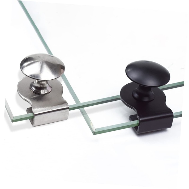 LALAFINA 2pcs Glass Door Handles Durable Pull Clamp for Showcase