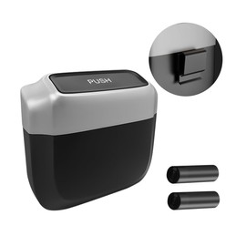 JNNJ Mini Car Trash Bin, Portable Mini Car Waste Bin, Car Mini Rubbish Bin with Lid, Plastic Car Mini Rubbish Bin, Multifunctional Car Bin for Office (Silver)