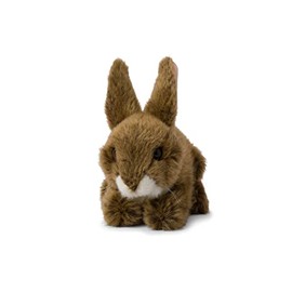 WWF 01111 Plush Toy Field Rabbit, Lifelike Designed Cuddly Toy, Approx. 19 cm Tall, Wonderfully Soft and Cuddly, Hand Wash Possible