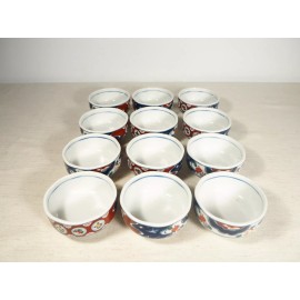 Set of 12 Japanese Made Round Ceramic Bowls Condiment, Sauce, Dipping, Nuts