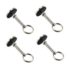 NRC&XRC Stainless-Steel 316 Hatch Cover Pull Handle with Spring Hidden Pin Button for Fishing Boat Yacht Dia.:1/4”,Total Length:2-1/8 （4PCS）