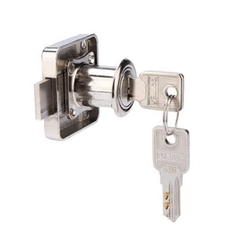 Cylinder Cabinet Drawer Lock Zinc Alloy Cabinet Deadbolt Lock Square Screw Fixed Furniture Safety Lock with 2 Keys for Household Office (138-32)