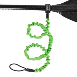 LINGVUM Paddle Leash Stretchable Kayak Paddle Tether Coiled Strap for Kayaking Canoe Leash Rod SUP Board Surfboard, Fishing Poles (Green 6 Feet) 1 Pack