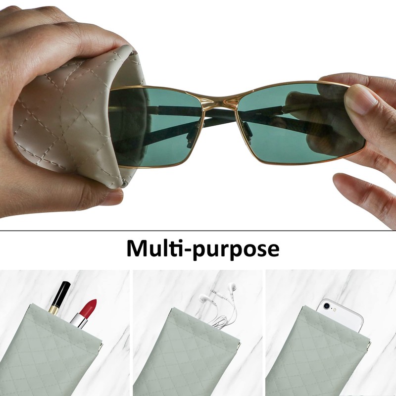 LifeArt 3 Pack Squeeze Top Glasses Pouch Portable Sunglasses Case