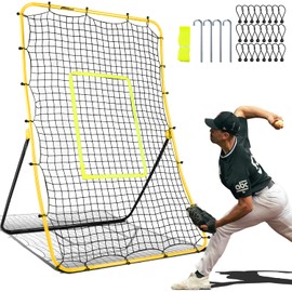 JASCOPRO Baseball Rebounder Net – Adjustable Pitchback Trainer for Solo Fielding,Throwing, Pitching Practice, Durable Steel Frame with 5 Angles, Softball Rebound Net Simulates Grounders & Fly Balls