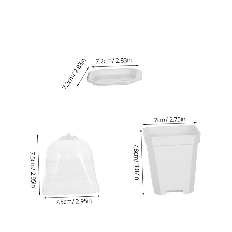 ULTECHNOVO 10 Sets Small Plastic Nursery Pots with Trays Ventilated