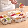 VOUKEN 2PCS Plastic Divided Serving Tray with Lid Snackle Box