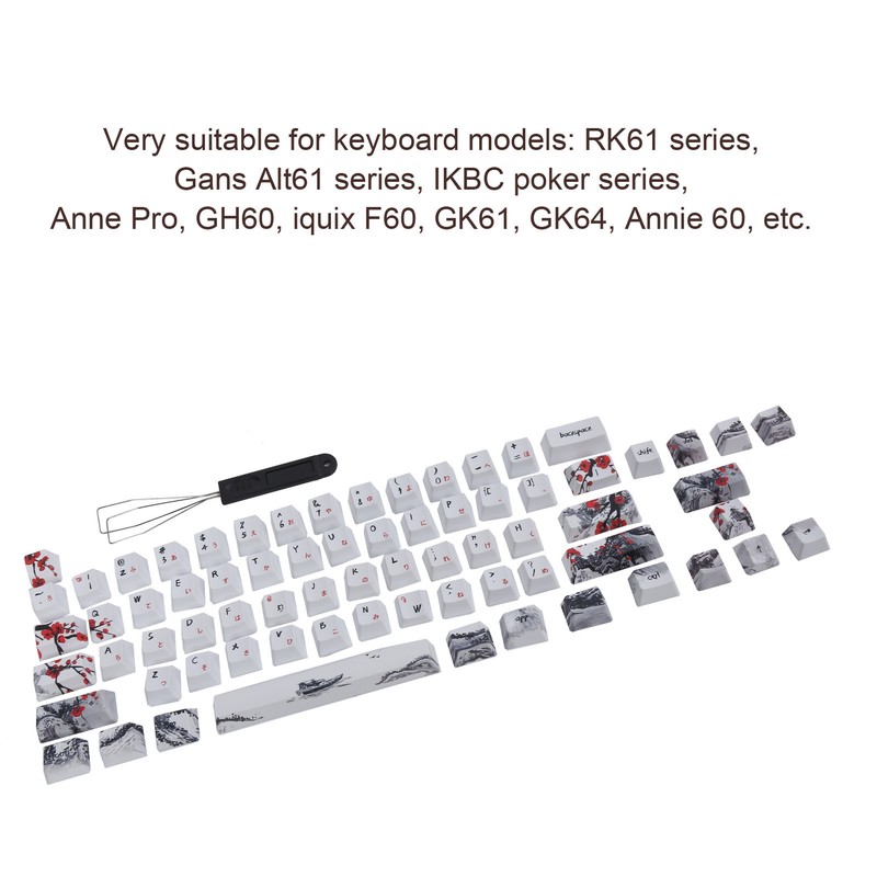 Keycaps PBT 5Sided Sublimation 71 Keys Keyboard Caps for Mechanical