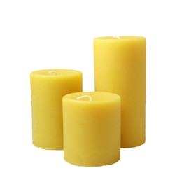 Candlestock Beeswax Pillar Candle Set of 3, Size 3x3, 3x4, 3x6, Handmade Dripless All Natural Long Lasting Candles