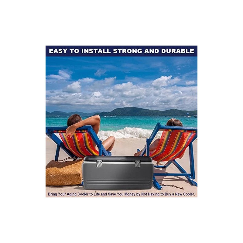 Wndine Cooler Stainless Steel Hinge & Latch Set, For Igloo