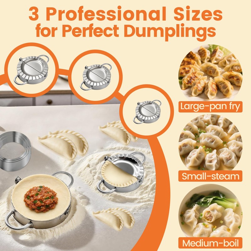 3-in-1 Stainless Steel Dumpling Maker Set - Professional Dumpling Press
