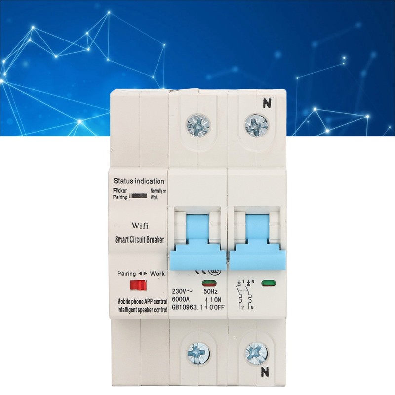 Wifi Circuit Breaker 2P DIN Rail Mount Remote Control Smart