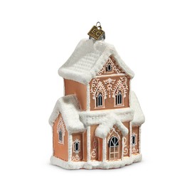 Raz Imports EC Gingerbread Manor Ornament, 4.75-inch Height, Gift, Home Décor, Any Occasion
