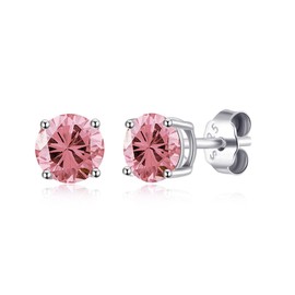 Philip Jones Sterling Silver October (Tourmaline) Birthstone Earrings Created with Zircondia® Crystals
