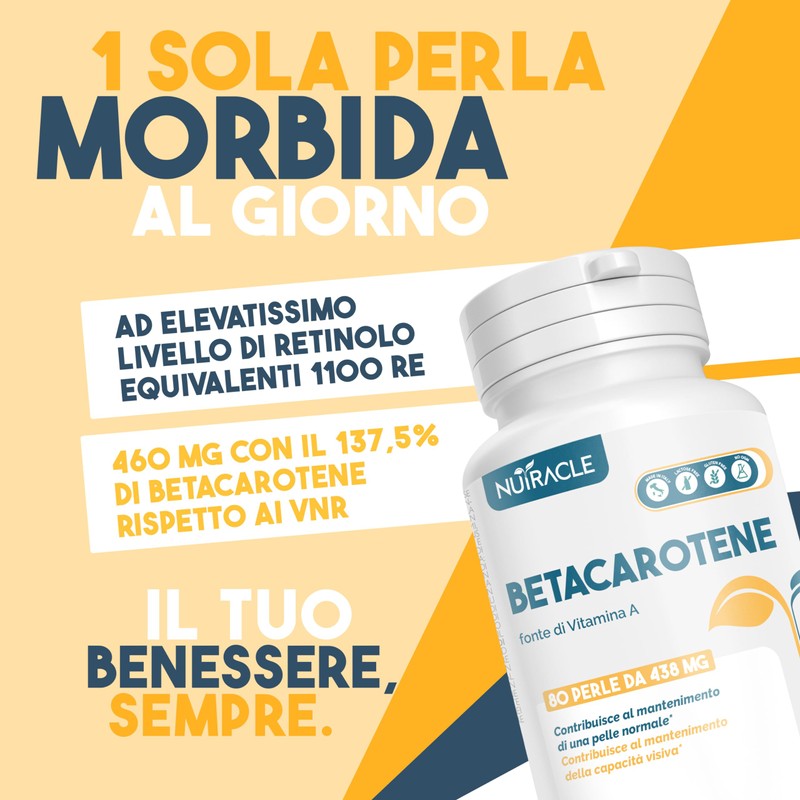 Nutracle Betacarotene perle da 438 mg | Integratore per Abbronzatura