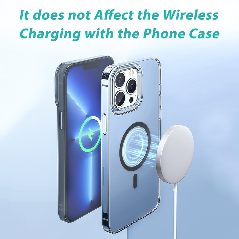 Pack of 4 Universal Magnetic Ring Stickers, Compatible with MagSafe