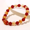 Xfoxstal Feng Shui Bracelet Citrine Stretch Agate Carving Sutra Beads
