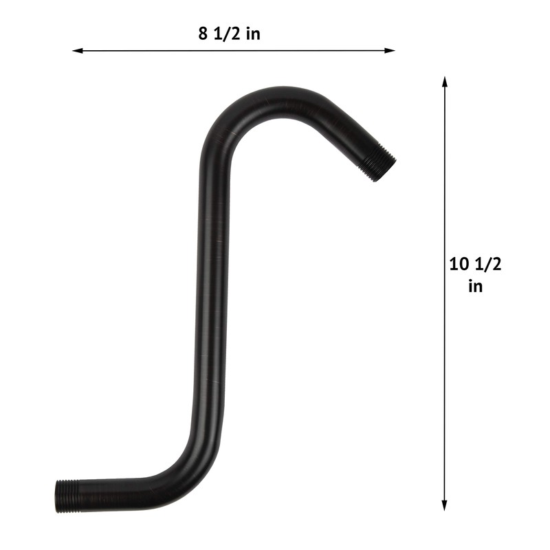 High Rise Shower Arm with Flange, S Shaped Shower Head