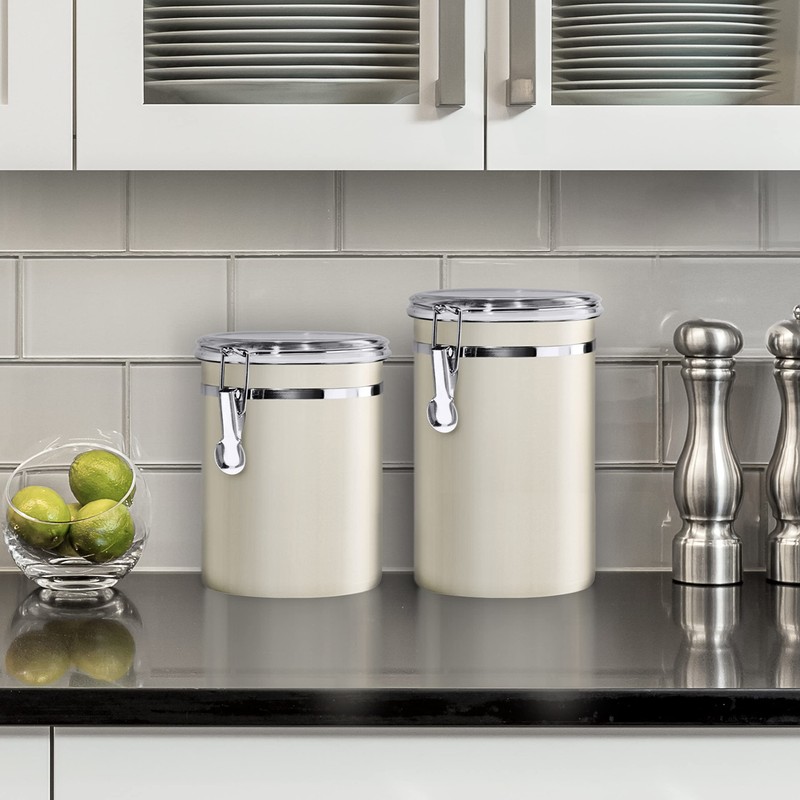 Oggi Stainless Steel Kitchen Canister 26 fl oz, Gray -