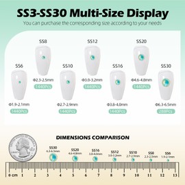 Meibite F Light Green Flatback Rhinestones, Glass Rhinestones for Nail Art and Craft, Glue Fix, Loose Crystal Gemstones(F Light Green, SS20, 1440pcs, 4.6-4.8mm)