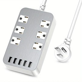 GOG Power Strip with 5 USB Ports 6.7 Ft Long Extension 6 AC outlets USB Charging