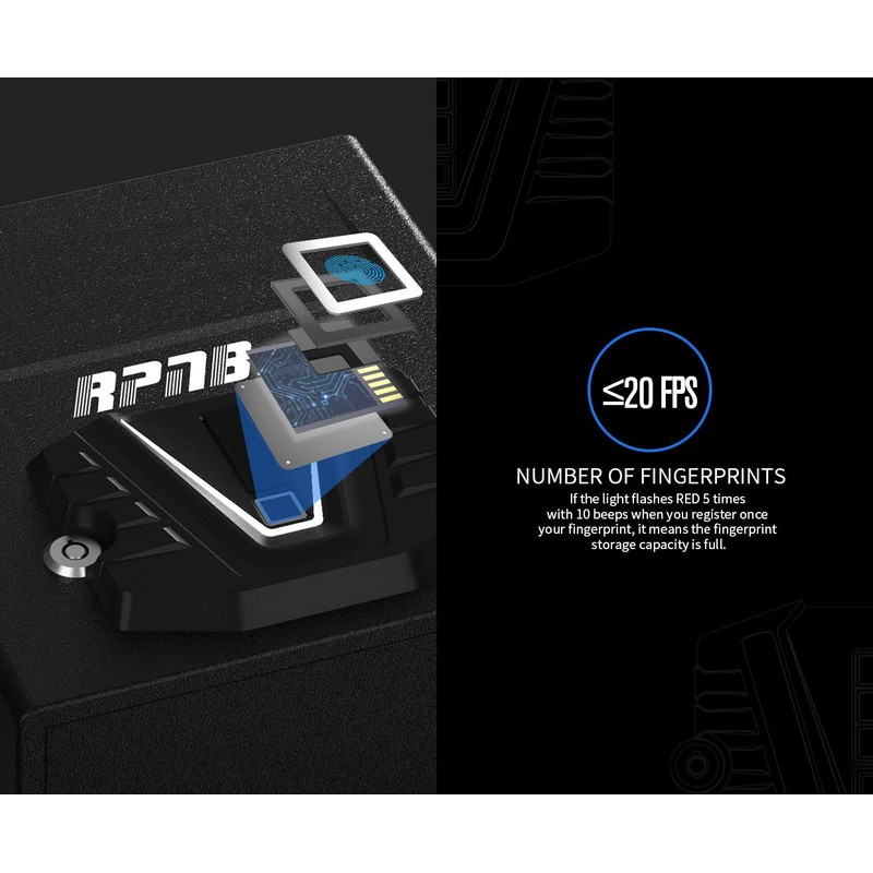 RPNB Gun Security Safe, Quick-Access Firearm Safety Device with Biometric